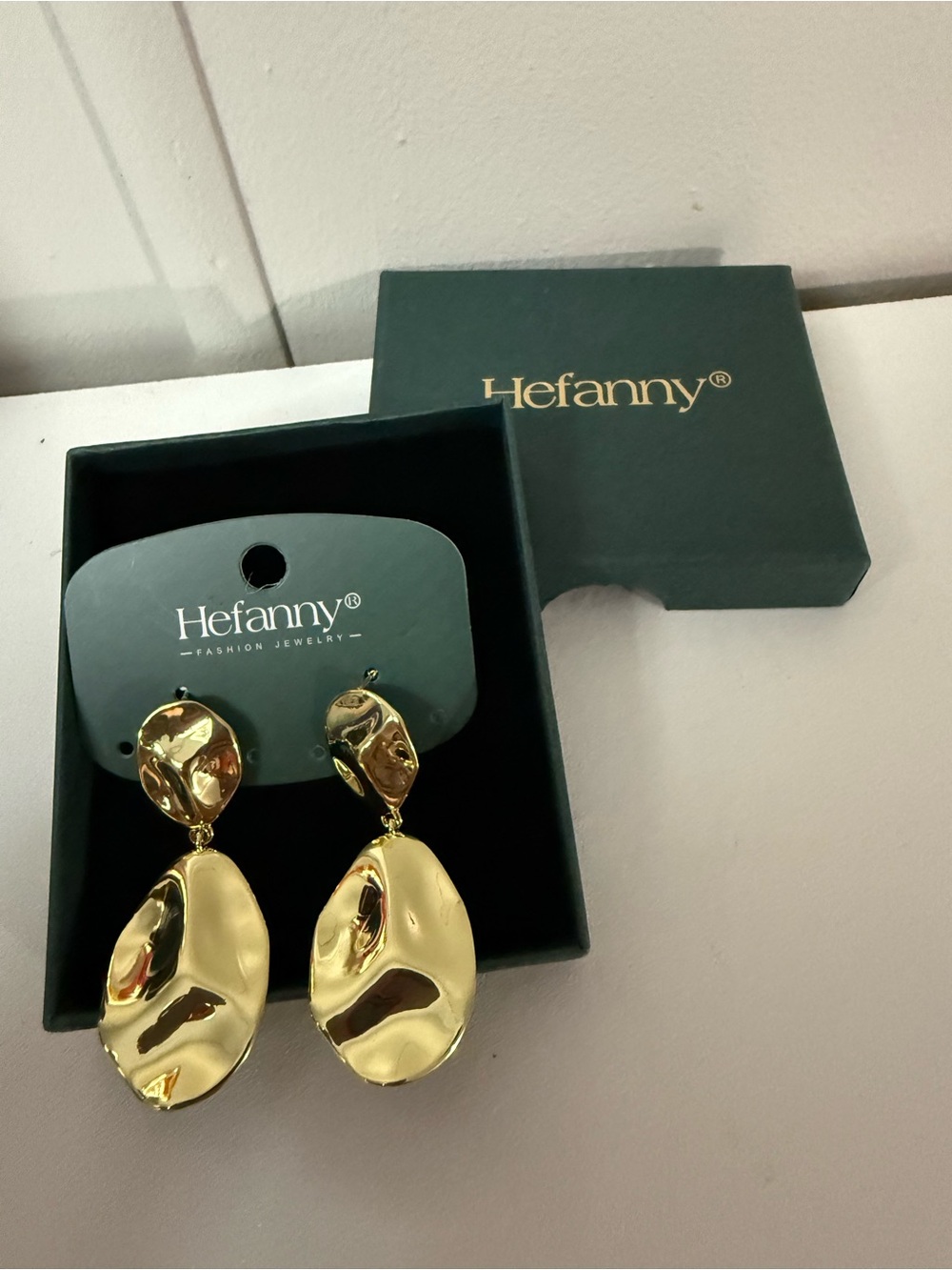 Gold Organic Drop Earrings - Polished Statement